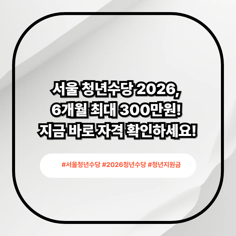 2026 서울청년수당 이미지
