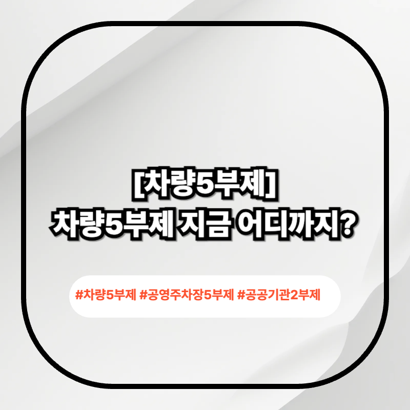 차량5부제 공공기관 공영주차장 민간 기준 정리 이미지